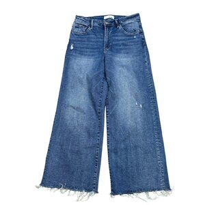 Vervet High Rise Raw Hem Wide Leg Jeans Size 30